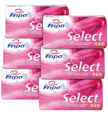Toilettenpapier Select 1030807, 3-lagig, hochweiß, 180 Blatt / Rolle,