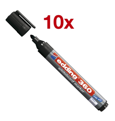 Boardmarker 360, 4-360001, Pack, 10 St. schwarz, 1,5-3mm Rundspitze