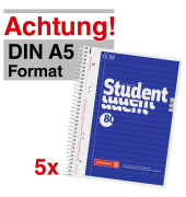 Collegeblock 1067951 Student Kleinformat / liniert, A5, 70g, 