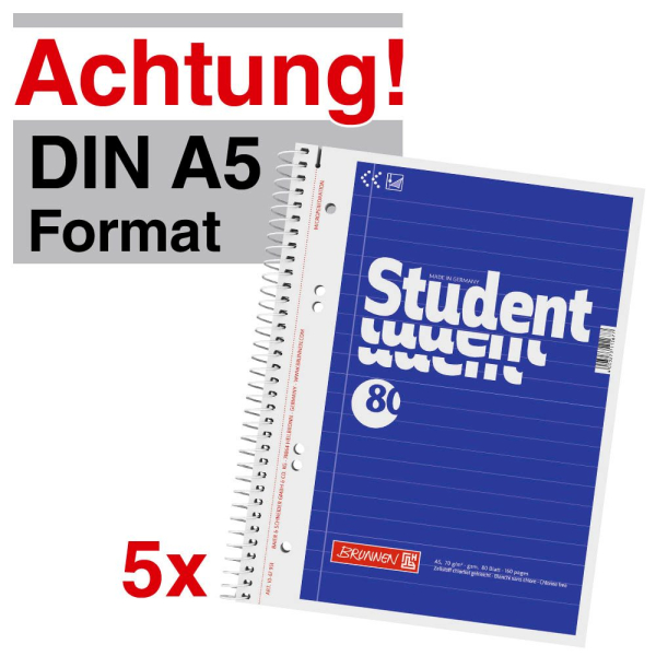 4003273344662 - Collegeblock 1067951 Student Kleinformat liniert A5 70g 4003273344662 5 Block 4003273344662 - Collegeblock 1067951 Student Kleinformat liniert A5 70g 4003273344662 5 Block
