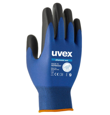 Montagehandschuhe phynomic WET, Aqua-Polymer-Schaum, blau/anthrazit, Größe 9 / L