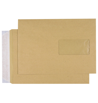 Faltentaschen 30006879, C5, mit haftklebend, 90g, braun