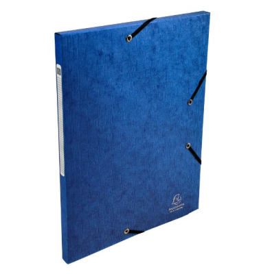 Eckspannmappe 55852E, A4 blau Karton 425g, mit 3 Einschlagklappen