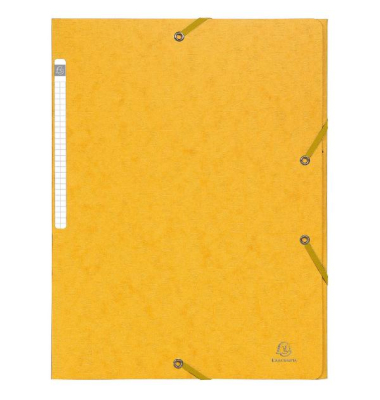 Eckspannmappe 55859E, A4 gelb Karton 425g, mit 3 Einschlagklappen