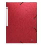 Eckspannmappe Scotten 55855E, A4 rot Karton 425g, f&uuml;r ca. 250 Blatt, mit 3 Einschlagklappen
