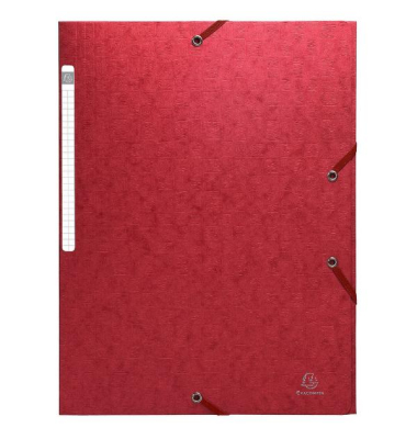 Eckspannmappe 55855E, A4 rot Karton 425g, mit 3 Einschlagklappen