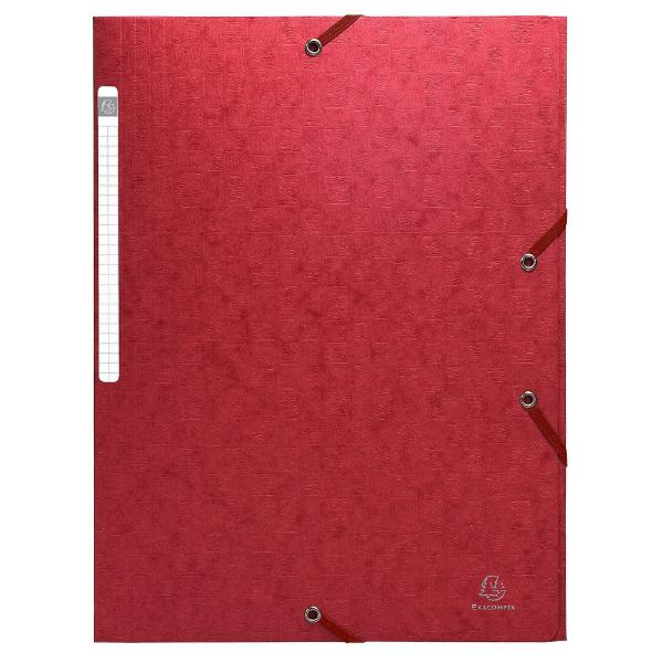 Exacompta Eckspannmappe Scotten 55855E, Din A4 rot Karton 425g, für ca. 250 Blatt  (80 g/m²), mit 3 Einschlagklappen 3130630558552 Exacomp