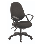 Sy20 B&uuml;rostuhl, h&ouml;henverstellbar, Feste Armlehnen, Farbe: Schwarz