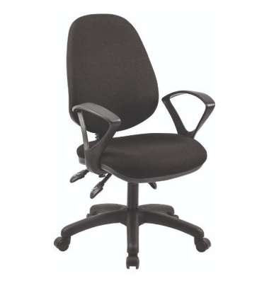 Sy20 B&uuml;rostuhl, h&ouml;henverstellbar, Feste Armlehnen, Farbe: Schwarz