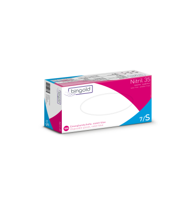 Einweghandschuhe Nitril 35, Nitril, lebensmittelecht, violettblau, Größe S,