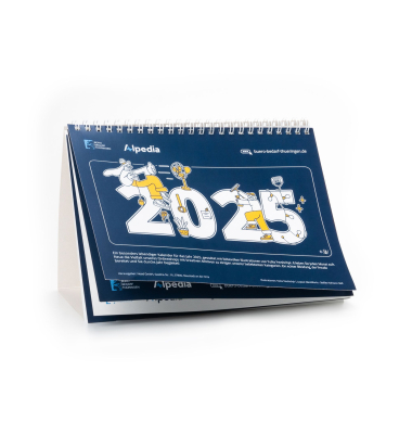 Schreibtischquerkalender ALPKAL123, 1 Monat / 1 Seite, 21x14,8cm (A5), 2025