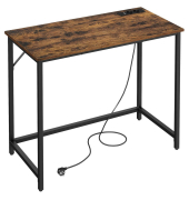 Schreibtisch, 76cm (H), 100x50cm (BxT), rechteckig, braun / schwarz