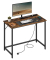 Schreibtisch, 76cm (H), 100x50cm (BxT), rechteckig, braun / schwarz