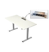 Schreibtisch Move Base plus, elektrisch höhenverstellbar, 73-123cm (H), 160x80cm (BxT), rechteckig, weiß / silber