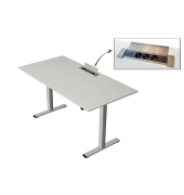 Schreibtisch Move Base plus, elektrisch höhenverstellbar, 73-123cm (H), 160x80cm (BxT), rechteckig, lichtgrau / silber