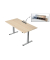 Schreibtisch Move Base plus, elektrisch höhenverstellbar, 73-123cm (H), 160x80cm (BxT), rechteckig, ahorn / silber