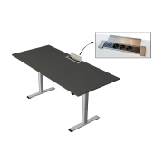 Schreibtisch Move Base plus, elektrisch höhenverstellbar, 73-123cm (H), 180x80cm (BxT), rechteckig, anthrazit / silber