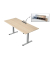 Schreibtisch Move Base plus, elektrisch höhenverstellbar, 73-123cm (H), 180x80cm (BxT), rechteckig, ahorn / silber