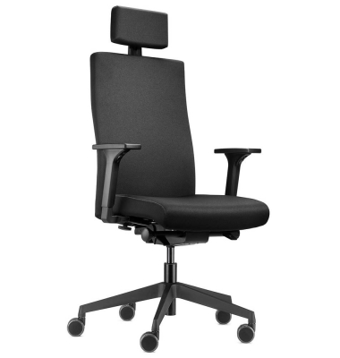 Bürostuhl to-strike comfort mit Nackenstütze  , 9246 Stoff schwarz, Gestell schwarz