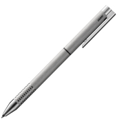 Kugelschreiber logo twin pen Multifunktionsstift silber, Schreibfarbe: schwarz