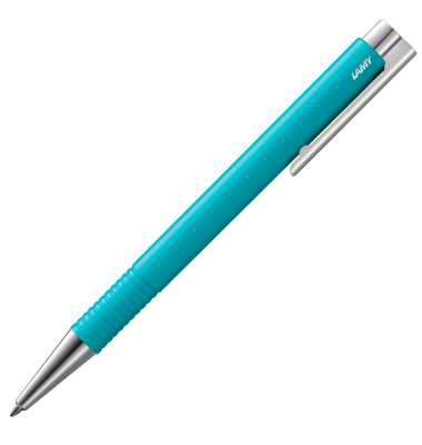 Kugelschreiber logo M+ blau, Schreibfarbe: schwarz