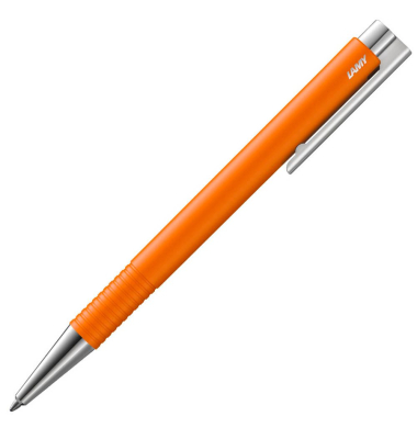 Kugelschreiber logo M+ orange, Schreibfarbe: schwarz
