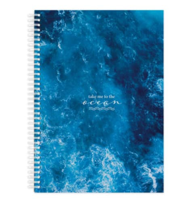 Notizbuch 46829, blau, A4, sortiert, 70g, 100 Blatt / 200 Seiten
