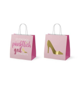 Tragetasche 992715, au&szlig;en 15x15x8cm, Papier, rosa, Frauenschuh, Frauenschuh