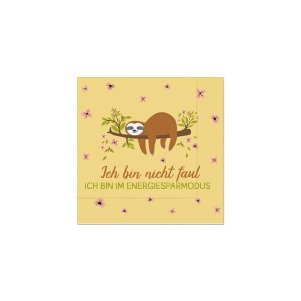 6 Stück LA VIDA Motivservietten FÜR DICH 130677 / Zoofreunde Faultier, 3-lagig, 33x33cm 4027268346066 LA VIDA 20 Stück