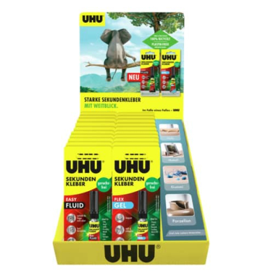 Sekundenkleber 7005630 FLEX GEL und EASY FlUID, 3g pro Packung, permanent