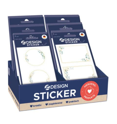 Sticker  Floral-Rahmen weißgoldgrün
