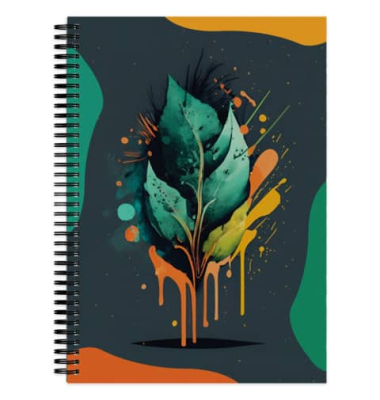 Notizbuch 46828, Leaves, bunt, A4, sortiert, 70g, 100 Blatt / 200 Seiten