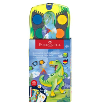 Farbkasten Connector Dino, 125036, Wasserfarbe, 12 Farben, farbig sortiert
