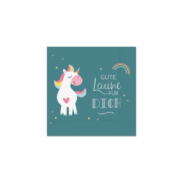 6 Stück LA VIDA Motivservietten FÜR DICH 130582 / Zoofreunde Unicorn, 3-lagig, 33x33cm 4027268346028 LA VIDA 20 Stück