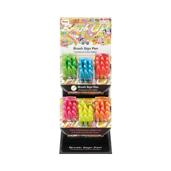 60 Stück Pentel Faserschreiber Neon sortiert BrushPen  Pentel
