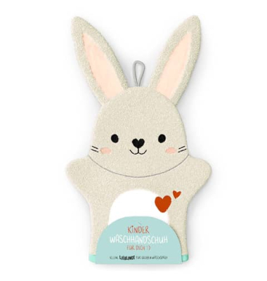 Waschhandschuh Kleine Lieblinge Hase, mehrfarbig, Größe Einheitsgröße