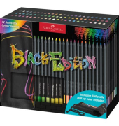 Buntstifte-Set Black Edition, 116418, farbig sortiert, dreikant, ergonomisch, Pack+ Stifterolle