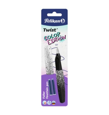Füllhalter Twist M schwarzweiß + 2TP