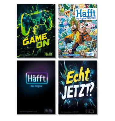 Hausaufgabenheft 9719-8 Klassiker / Hausaufgaben Lineatur / keine, A5, 70g, sortiert, 88 Blatt / 176 Seiten