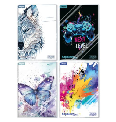 Hausaufgabenheft 8374-1 Smart / Hausaufgaben Lineatur / keine, A5, 60g, Motive sortiert, 48 Blatt / 96 Seiten