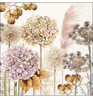 Motivservietten 33x33getrocknete Blumen
