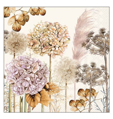 Motivserviette 25x25getrocknete Blumen