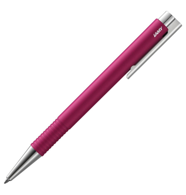 Kugelschreiber logo M+ pink, Schreibfarbe: schwarz