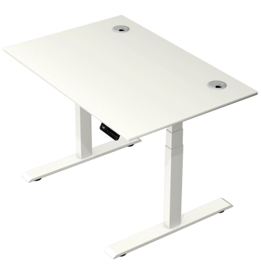 Schreibtisch Move 2 Plus, elektrisch höhenverstellbar, 63-127cm (H), 120x80cm (BxT), rechteckig, weiß / weiß