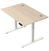 Schreibtisch Move 2 Plus, elektrisch höhenverstellbar, 63-127cm (H), 120x80cm (BxT), rechteckig, ahorn / weiß