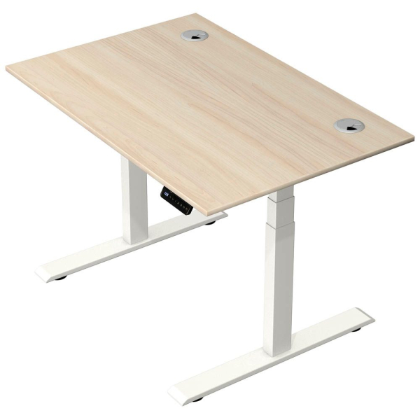 4044917451445 - Move 2 Plus elektrisch höhenverstellbarer Schreibtisch ahorn rechteckig T-Fuß-Gestell weiß 1200 x 800 cm 4044917451445 Kerkma 4044917451445 - Move 2 Plus elektrisch höhenverstellbarer Schreibtisch ahorn rechteckig T-Fuß-Gestell weiß 1200 x 800 cm 4044917451445 Kerkma