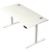 Schreibtisch Move 2 Plus, elektrisch höhenverstellbar, 63-127cm (H), 160x80cm (BxT), rechteckig, weiß / weiß