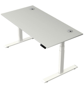 Schreibtisch Move 2 Plus, elektrisch höhenverstellbar, 63-127cm (H), 160x80cm (BxT), rechteckig, lichtgrau / weiß
