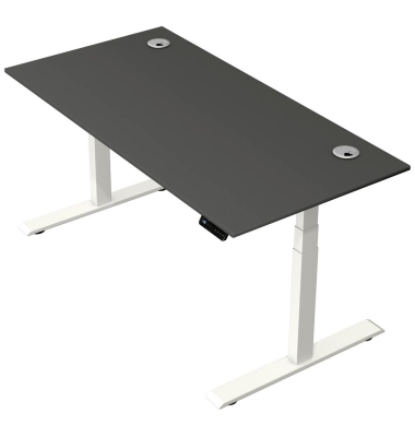 Schreibtisch Move 2 Plus, elektrisch höhenverstellbar, 63-127cm (H), 160x80cm (BxT), rechteckig, anthrazit / weiß