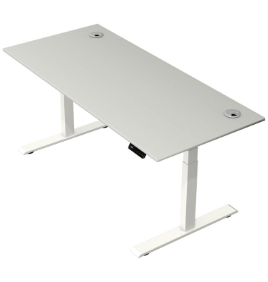 Schreibtisch Move 2 Plus, elektrisch höhenverstellbar, 63-127cm (H), 180x80cm (BxT), rechteckig, lichtgrau / weiß